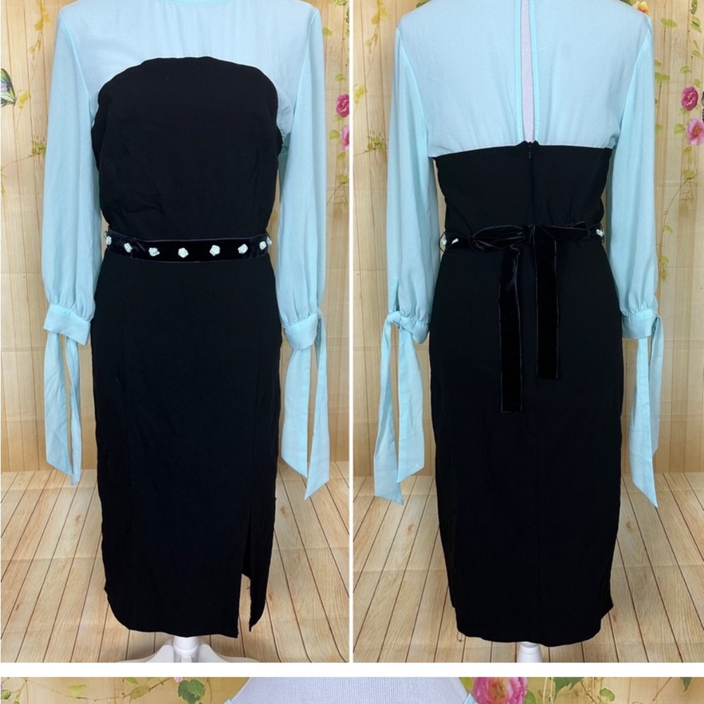 COLLECTIF London Blue and Black Retro Dress Size 12